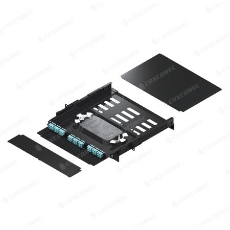 Painel de Fibra LGX de 3 Slots Deslizante Bidirecional Para Montagem em Rack - Gabinete de Montagem em Rack de Fibra LGX de 3 Slots Deslizante Bidirecional